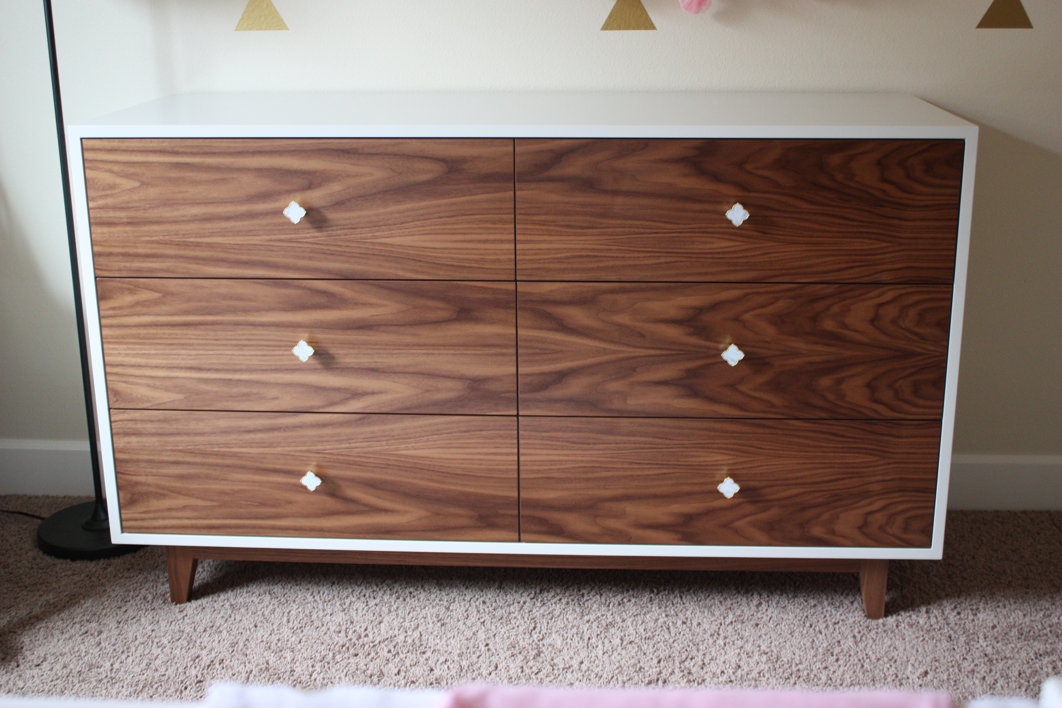 walnut changing table dresser